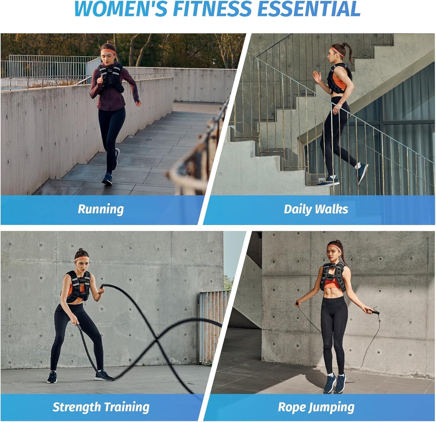 Adjustable Weighted Vest for Running, CrossFit & Strength – 6lb to 50lb Options