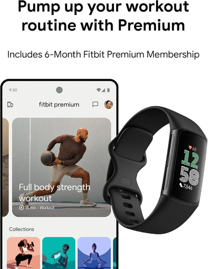Fitbit Charge 6 – Fitness Tracker with GPS, Heart Rate, Google Apps & 6-Month Premium