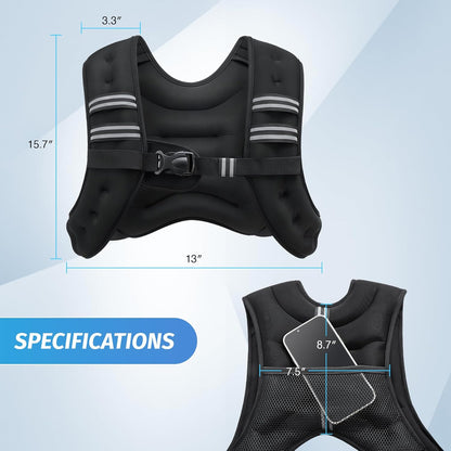 Adjustable Weighted Vest for Running, CrossFit & Strength – 6lb to 50lb Options
