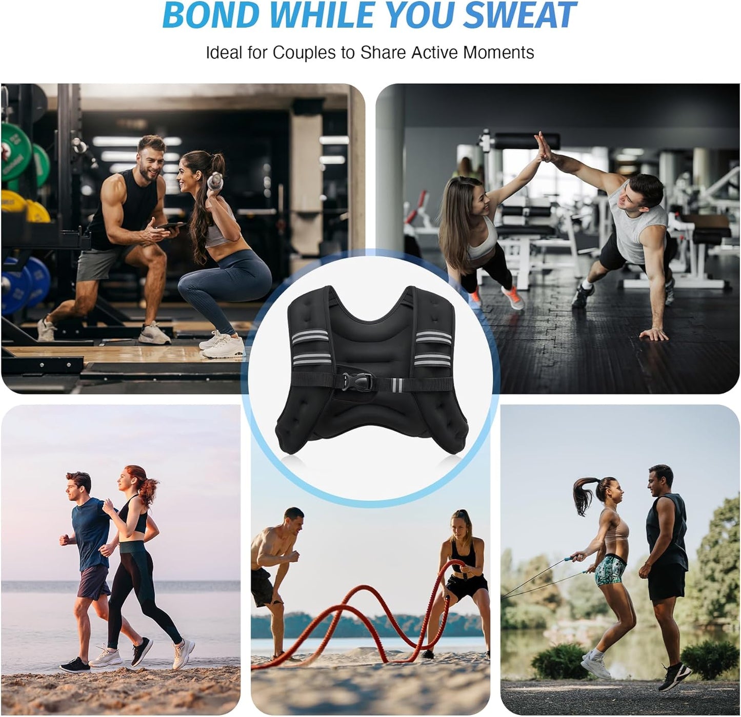 Adjustable Weighted Vest for Running, CrossFit & Strength – 6lb to 50lb Options