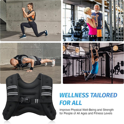 Adjustable Weighted Vest for Running, CrossFit & Strength – 6lb to 50lb Options